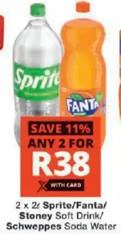Checkers Sprite/ Fanta/ Stoney Soft Drink/ Schweppes Soda Water offer