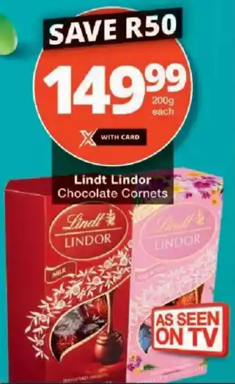 Checkers Lindt Lindor Chocolate Cornets offer