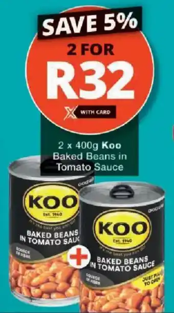 Checkers Koo Baked Beans in Tomato Sauce offer
