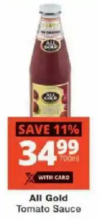 Checkers All Gold Tomato Sauce offer
