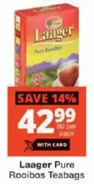 Checkers Laager Pure Rooibos Teabags offer