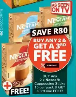 Checkers Nescafè Cappuccino Sticks offer