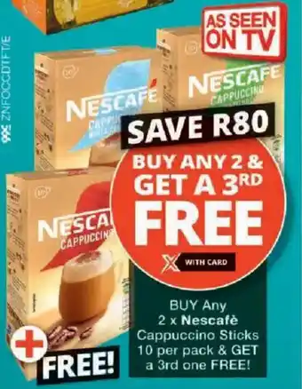 Checkers Nescafè Cappuccino Sticks offer