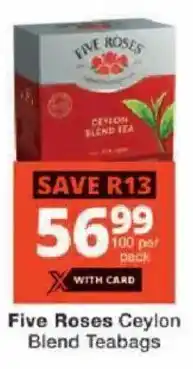 Checkers Five Roses Ceylon Blend Teabags offer
