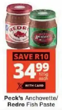 Checkers Peck's Anchovette/ Redro Fish Paste offer