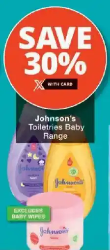 Checkers Johnson's Toiletries Baby Range offer