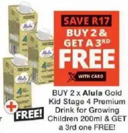 Checkers Alula Gold Kid Stage 4 Premium Drink for Growing Children offer
