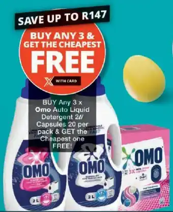 Checkers Omo Auto Liquid Detergent/ Capsules offer