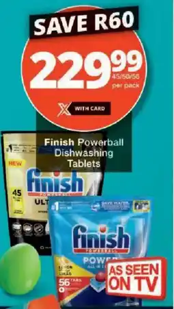 Checkers Finish Powerball Dishwashing Tablets offer