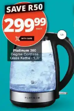 Checkers Platinum 360 Degree Cordless Glass Kettle offer