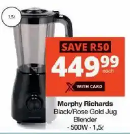 Checkers Morphy Richards Black/ Rose Gold Jug Blender offer