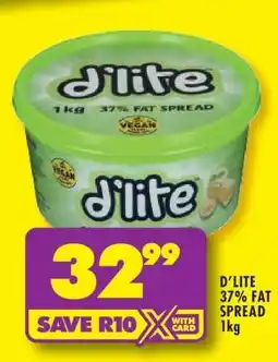 Shoprite D'LITE 37% FAT SPREAD 1kg offer