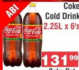Advance Cash n Carry COKE COLD DRINK 2.25L X 6's offer