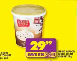 Shoprite SPRING MEADOW DOUBLE CREAM YOGHURT 1kg offer