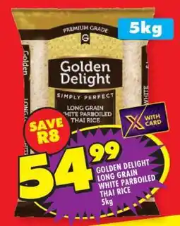 Shoprite GOLDEN DELIGHT LONG GRAIN WHITE PARBOILED THAI RICE 5kg offer
