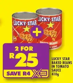 Shoprite LUCKY STAR BAKED BEANS IN TOMATO SAUCE 410g offer