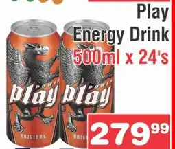 Advance Cash n Carry Play Energy Drink 500ml x 24's offer