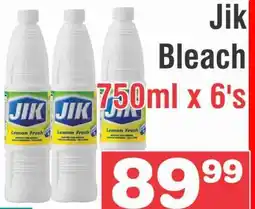 Advance Cash n Carry Jik Bleach 750ml x 6's offer
