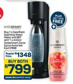Pick n Pay Hypermarket Sodastream Gaia Black Sparkling Water Maker + Syrup offer