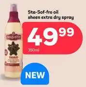 PEP Sta-Sof-Fro Oil Sheen Extra Dry Spray-350ml offer