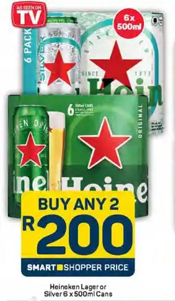Pick n Pay Heineken Lager or Silver Cans offer