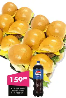 Save Hyper Mini Beef/ Chicken Sliders + Pepsi offer
