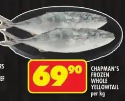 Shoprite Chapman's frozen whole yellowtail offer