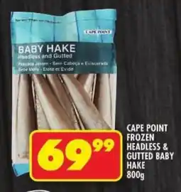 Shoprite Cape point frozen headless & gutted baby hake offer