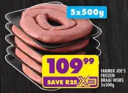 Shoprite Farmer joe's frozen braai wors offer