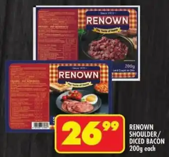 Shoprite Renown shoulder/ diced bacon offer