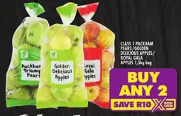 Shoprite Class 1 packham pears/ golden delicious apples/ royal gala apples offer