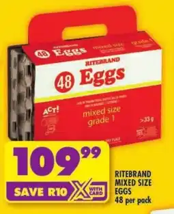 Shoprite Ritebrand mixed size eggs offer