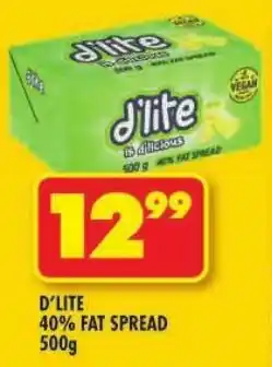 Shoprite D'lite 40% fat spread offer