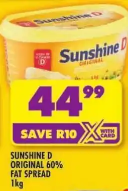 Shoprite Sunshine D original 60% fat spread offer