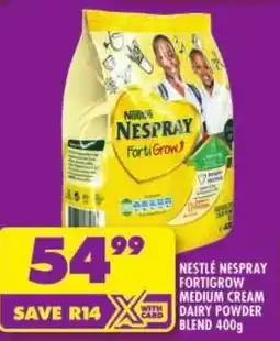 Shoprite Nestle nespray fortigrow medium cream with dairy powder blend offer