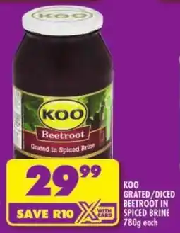 Shoprite Koo grated/ diced beetroot in spiced brine offer