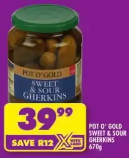 Shoprite Pot o' gold sweet & sour gherkins offer