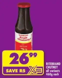 Shoprite Ritebrand Fruit Chutney offer