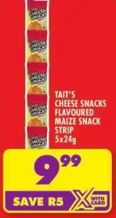 Shoprite Tait's cheese snacks flavoured maize snack strip offer