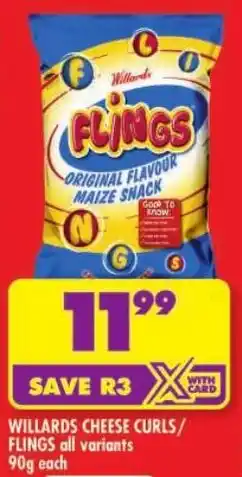 Shoprite Willards cheese curls/ flings offer