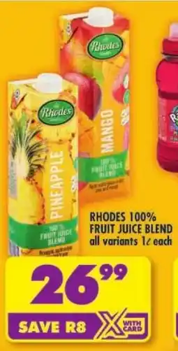 Shoprite Rhodes 100% fruit juice blend offer