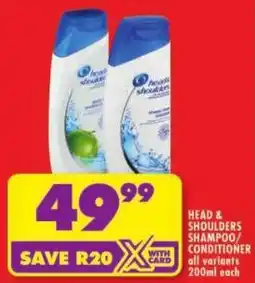 Shoprite Head & shoulders shampoo/ conditioner offer