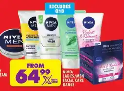 Shoprite Nivea ladies/ men facial care range offer