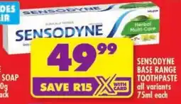Shoprite Sensodyne base range toothpaste offer