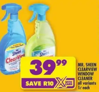 Shoprite Mr. sheen clearview window cleaner offer