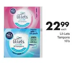 Save Hyper Lil-Lets Tampons offer