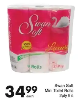Save Hyper Swan Soft Mini Toilet Rolls 2ply offer