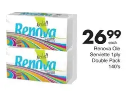 Save Hyper Renova Ole Serviette 1ply Double Pack offer