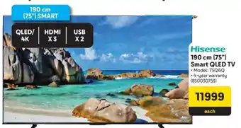 Makro Hisense 190 cm (75) Smart QLED TV offer