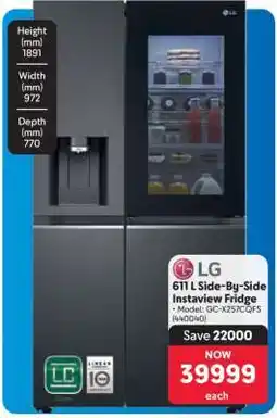 Makro LG 611 L Side-By-Side InstaView Fridge offer